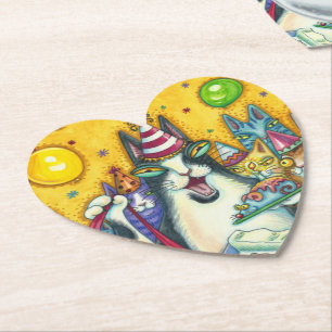 PORTA-COPO DE PAPEL HISS N' FITZ CATS, KITTENS, MICE, ANIVERSÁRIO ENG