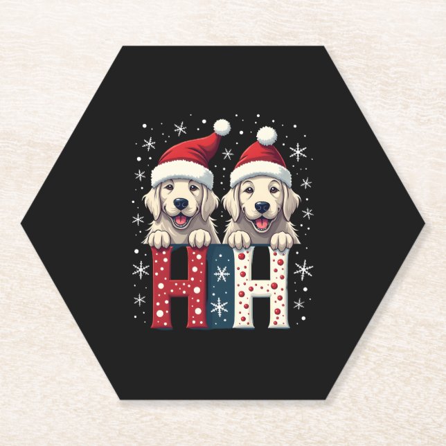 Porta-copo De Papel Ho Ho Ho Great Pyrenees Dog Lover Christmas Santa  (Frente)