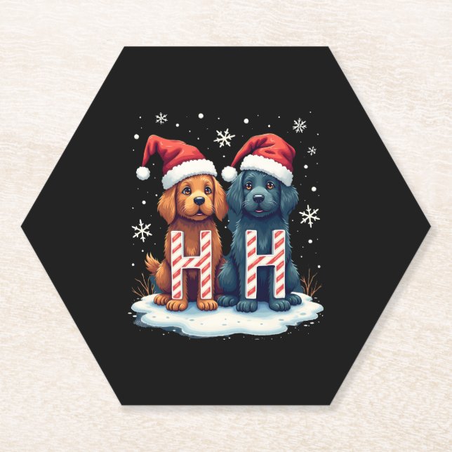 Porta-copo De Papel Ho Ho Ho Great Pyrenees Dog Lover Christmas Santa  (Frente)