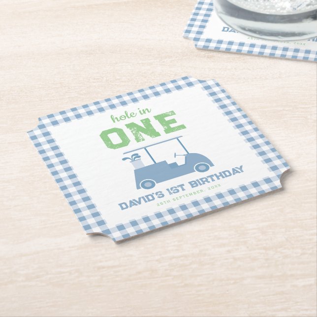 Porta-copo De Papel Hole in One Par Tee Boy 1st Birthday (Angular)