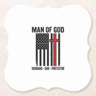 Porta-copo De Papel Homem de Deus Cruz Patriótica Camisa Cristã Design