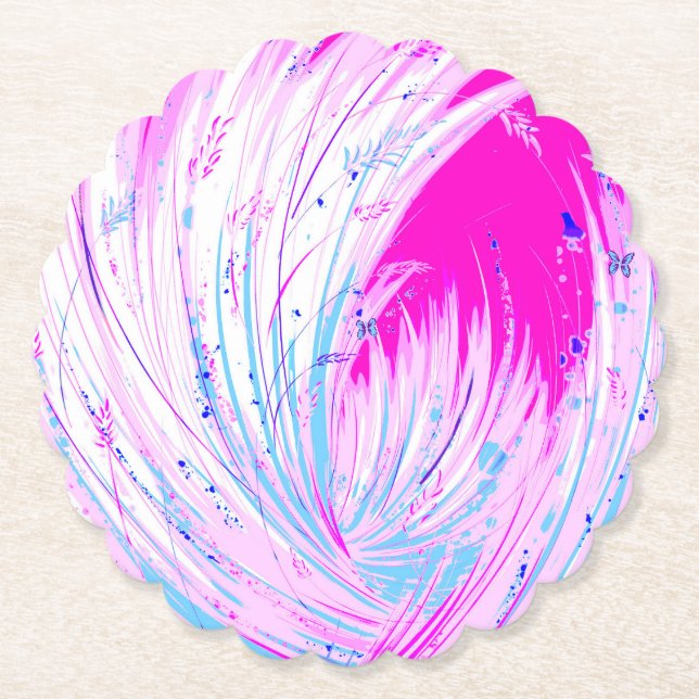 Porta-copo De Papel horizonte rosa (Frente)