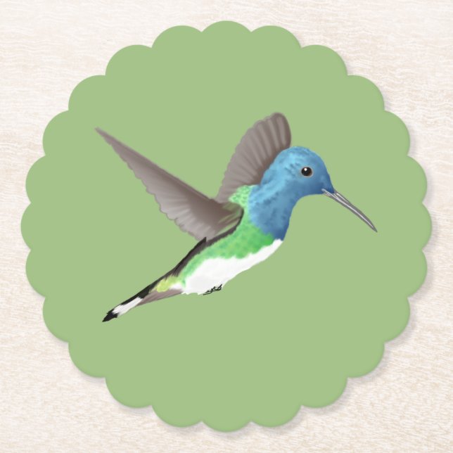 Porta-copo De Papel Hovering Jacobin Hummingbird - transparente. (Frente)