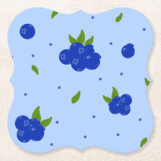 Porta-copo De Papel Ilustração Botânica de Mirtilo Azul Fofo