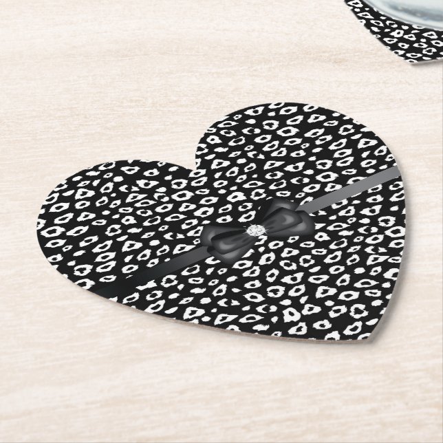 Porta-copo De Papel Impressão de Leopardo Branco Preto com Aniversário (Angular)