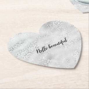 Porta-copo De Papel Impressão Silver Leopard personalizada