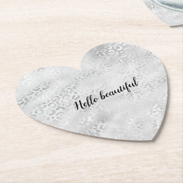 Porta-copo De Papel Impressão Silver Leopard personalizada (Angular)