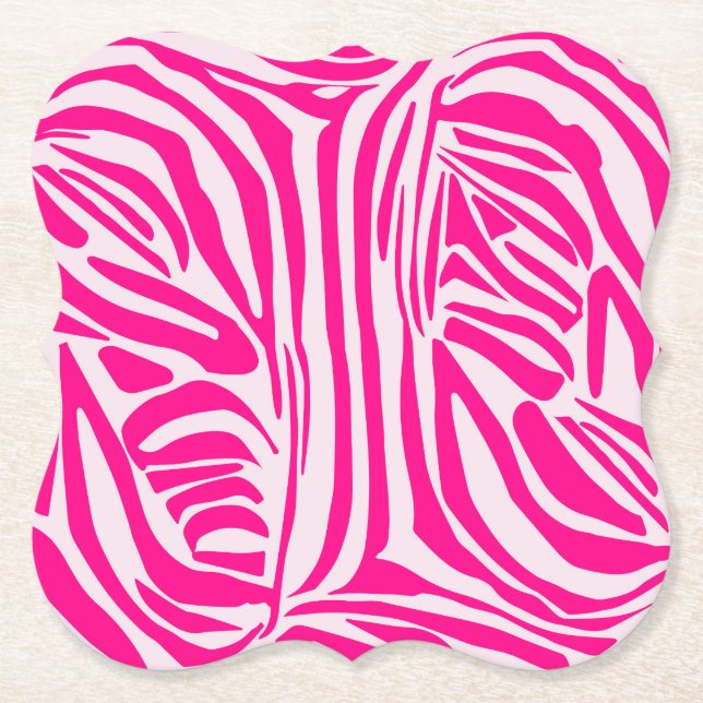 Porta-copo De Papel Impressão zebra rosa (Frente)