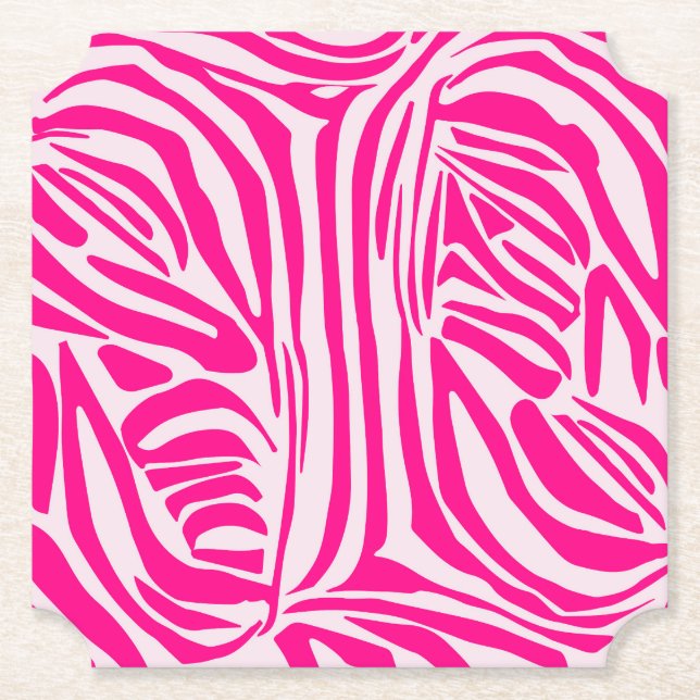 Porta-copo De Papel Impressão zebra rosa (Frente)