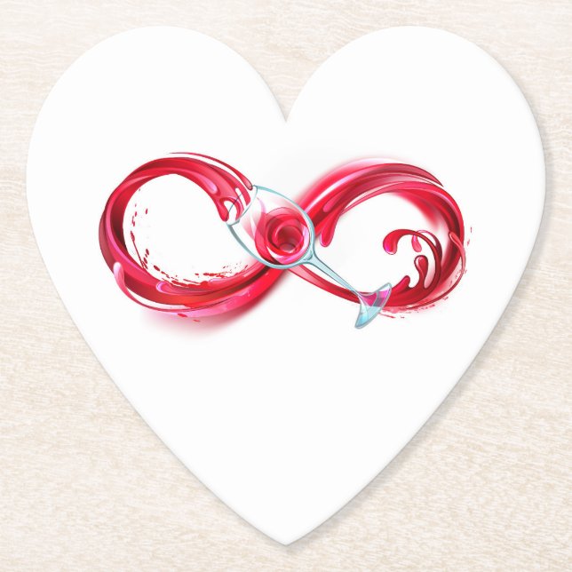 Porta-copo De Papel Infinidade com vinho tinto (Frente)