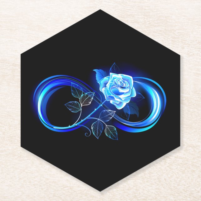 Porta-copo De Papel Infinito brilhante com rosa azul (Frente)