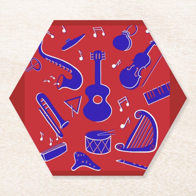 Porta-copo De Papel Instrumentos Musicais (Frente)