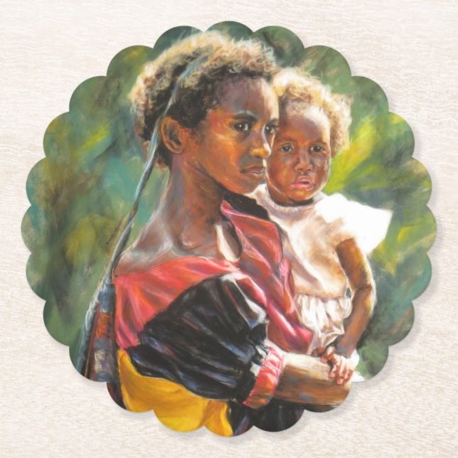 Porta-copo De Papel Irmãs de Papua-Nova Guiné (Frente)