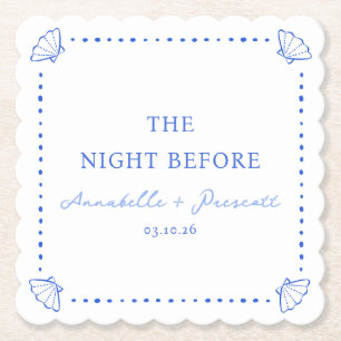 Porta-copo De Papel Jantar de Ensaios Personalizado Azul Costeira Chic