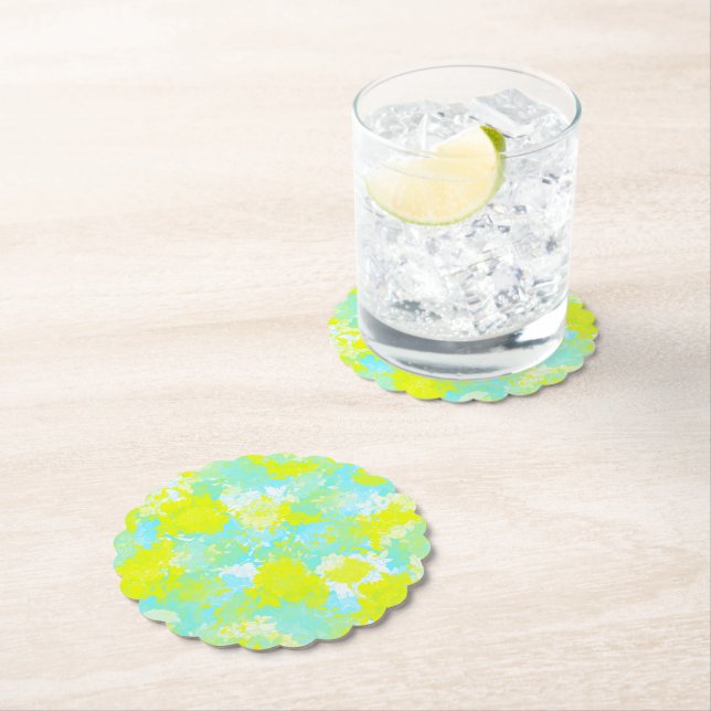 Porta-copo De Papel Japanese floral blue patterns (Insitu)
