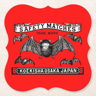 Porta-copo De Papel Japonês Safety Match Art Bats