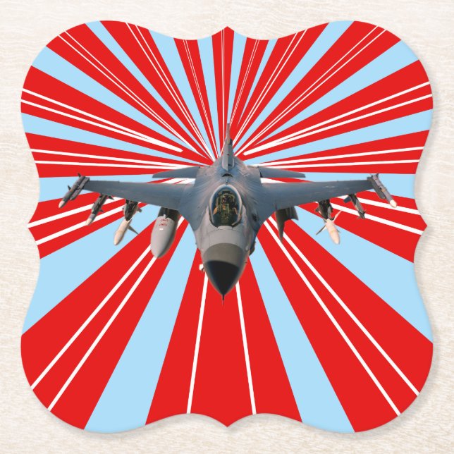 Porta-copo De Papel Jato de Combatente (Frente)