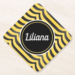 Porta-copo De Papel Jazzy Cute Black e Yellow Striped Bumblebee