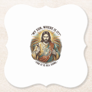 Porta-copo De Papel Jesus Caneca De Cerveja Quebrada Vazia Barman Bebe