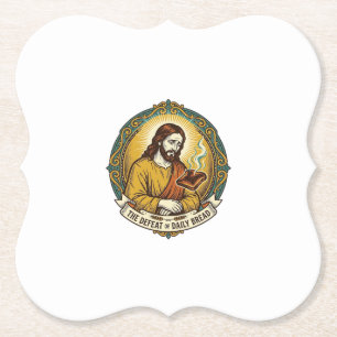 Porta-copo De Papel Jesus Derrotado Fumando Torradas Queimadas Cozinha