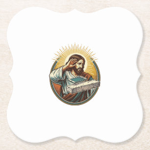 Porta-copo De Papel Jesus Derrubou o Telefone no Concreto Plano e Entr