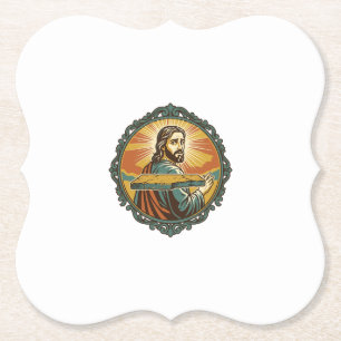Porta-copo De Papel Jesus Envergonhado Tropeçando Superfície Plana Púb