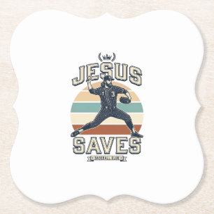 Porta-copo De Papel Jesus Salva Beisebol Vetor Cristão Vintage Desi