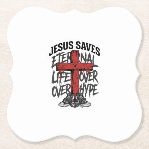 Porta-copo De Papel Jesus Salva Cruz Vintage Roupas Cristãs de Rua