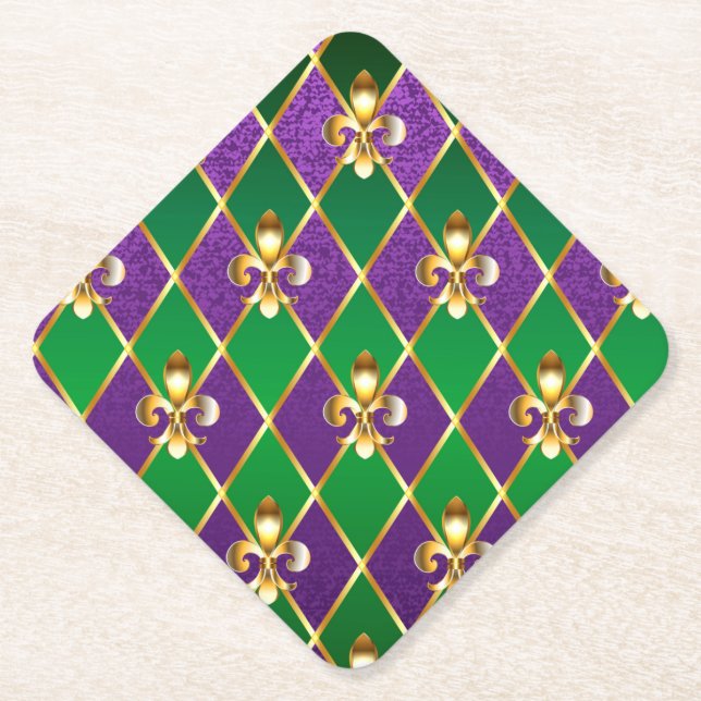 Porta-copo De Papel Jewelry Background Mardi Gras (Frente)
