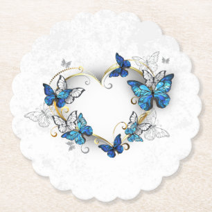 Porta-copo De Papel Jewelry Heart with Butterflies Morpho