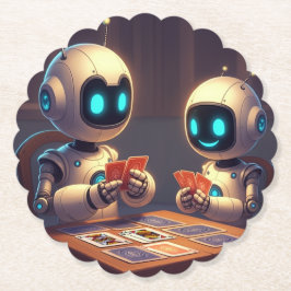 Porta-copo De Papel Jogo de cartas de robôs bonitos