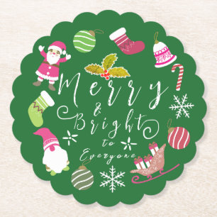 Porta-copo De Papel Joy Christmas Green