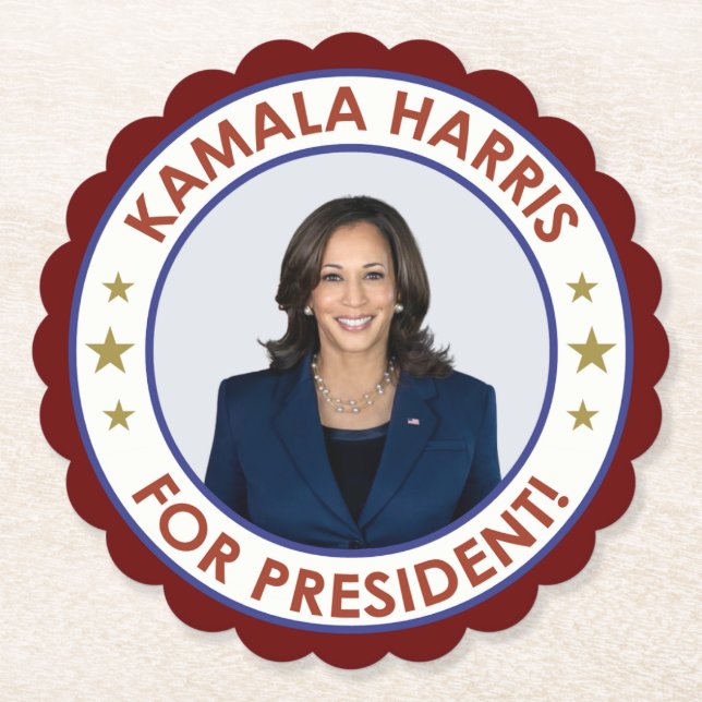 PORTA-COPO DE PAPEL KAMALA HARRIS PARA O PRESIDENTE! (Frente)