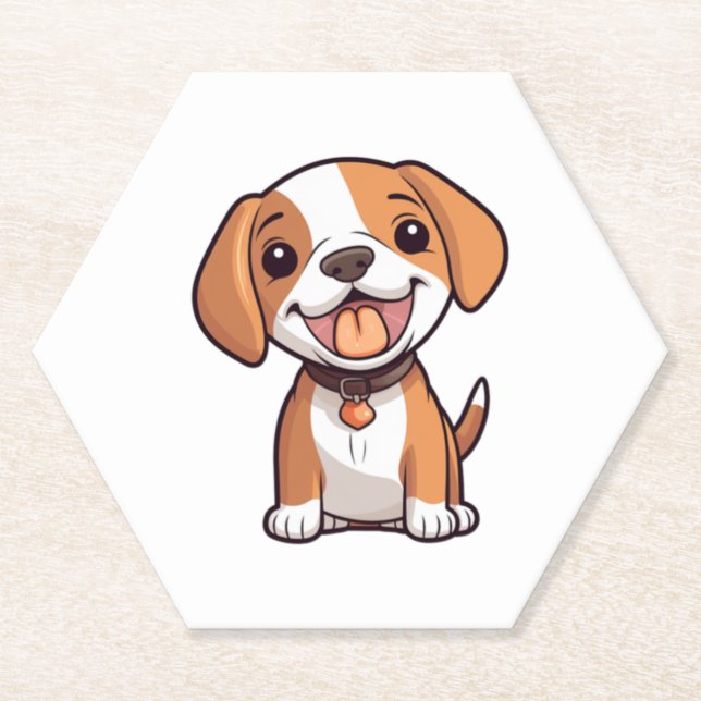 Porta-copo De Papel Kawaii Beagle Puppy (Frente)