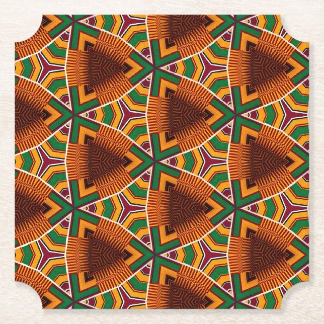 Porta-copo De Papel Kente Geometrics Kwanzaa Afrocentric (Frente)