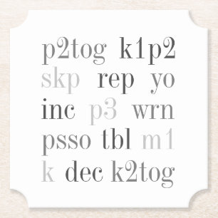 Porta-copo De Papel KNITTING WORDS Ticket Paper Portas copos