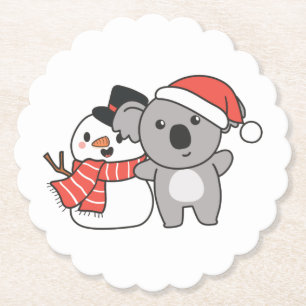 Porta-copo De Papel Koala Com Snowman No Inverno Para O Natal