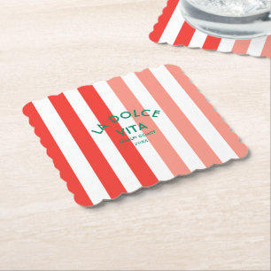 Porta-copo De Papel La Dolce Vita Amalfi Coast Cabana Stripe