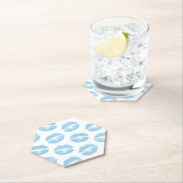 Porta-copo De Papel Lábios Azuis, Padrão De Lábios, Batom Azul, Beijo