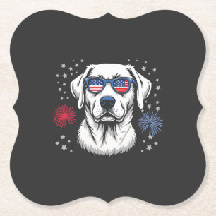 Porta-copo De Papel Labrador Patriótico com Óculos de Sol EUA