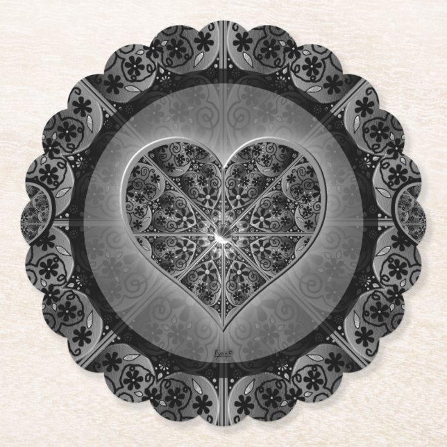 Porta-copo De Papel Lace Black Cerâmico (Frente)