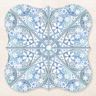 Porta-copo De Papel Lace cerâmico Azul claro