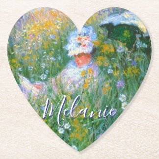 Porta-copo De Papel Lady Claude Monet Painting Dans La Prairie