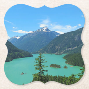 Porta-copo De Papel Lago Bonito da Montanha Snowy em Washington