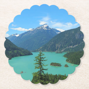 Porta-copo De Papel Lago Turquesa da Montanha Snowy em Washington