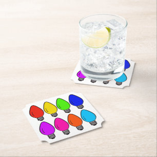 Porta-copo De Papel Lâmpadas Vintage de Natal