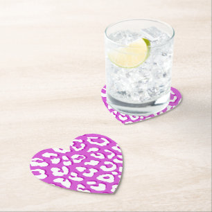 Porta-copo De Papel Lavanda de Impressão de Leopardo Branco
