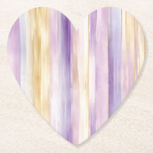 Porta-copo De Papel Lavanda Roxo Dourado Listras Chá de Noiva