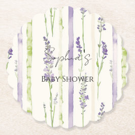 Porta-copo De Papel Lavender Stripes Floral  