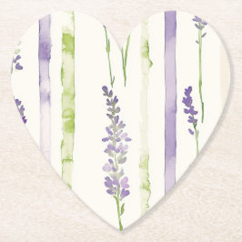 Porta-copo De Papel Lavender Stripes Floral Baby Shower